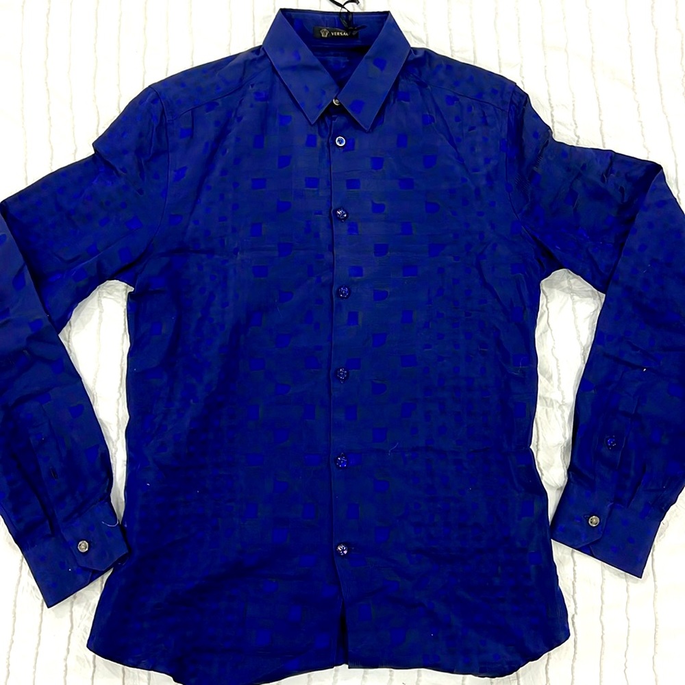 Versace Blue Dress Shirt - 38